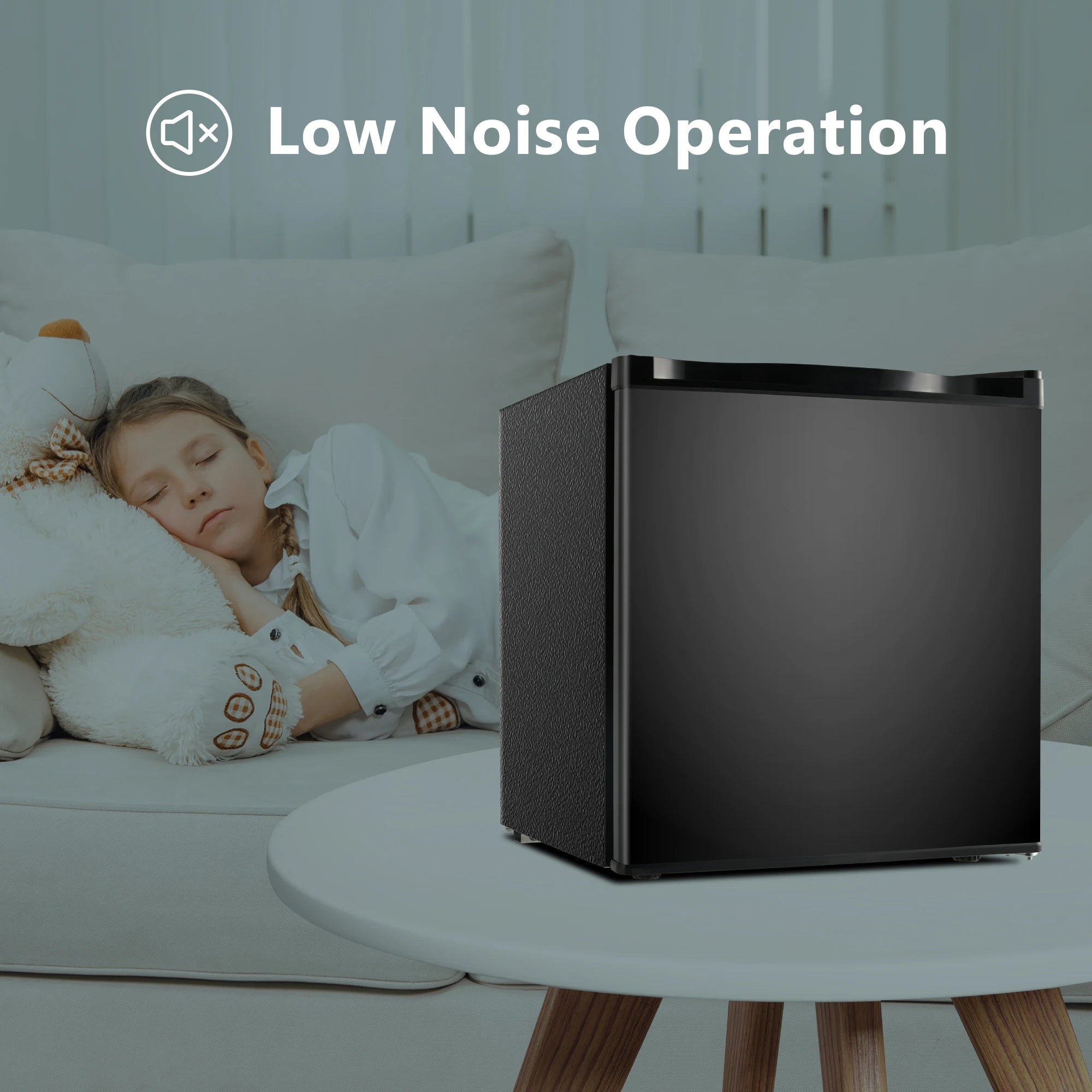 SIMZLIFE 1.7 Cu.Ft Mini Fridge with Freezer Reversible Single Door Compact Refrigerator Adjustable Fridge for Bedroom Office Bar