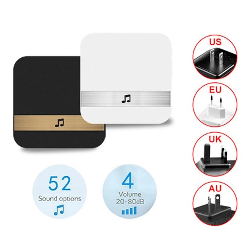 Smart Wireless WiFi Doorbell, Door Chime Ding-Dong Video Door Bell Receiver WiFi Visual Door Bell Music