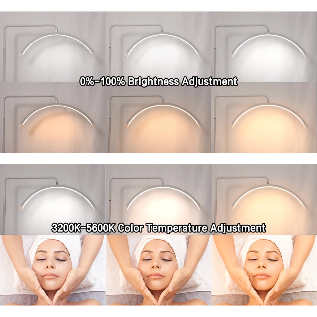 FOSOTO FT-Y9 28 Inch Led Lash Light Half-Moon Shaped Fill Lamp Video Light With Floor Tripod For Tattoo Beauty Salon Eyelash