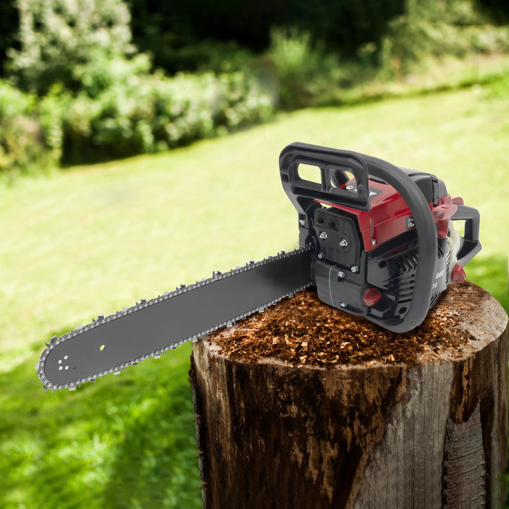 58cc Professional Gas Chainsaw w/Anti-Vibration Handle & Inertia Brake, 2.4KW Power for Logging, Tree Cutting & Landscaping