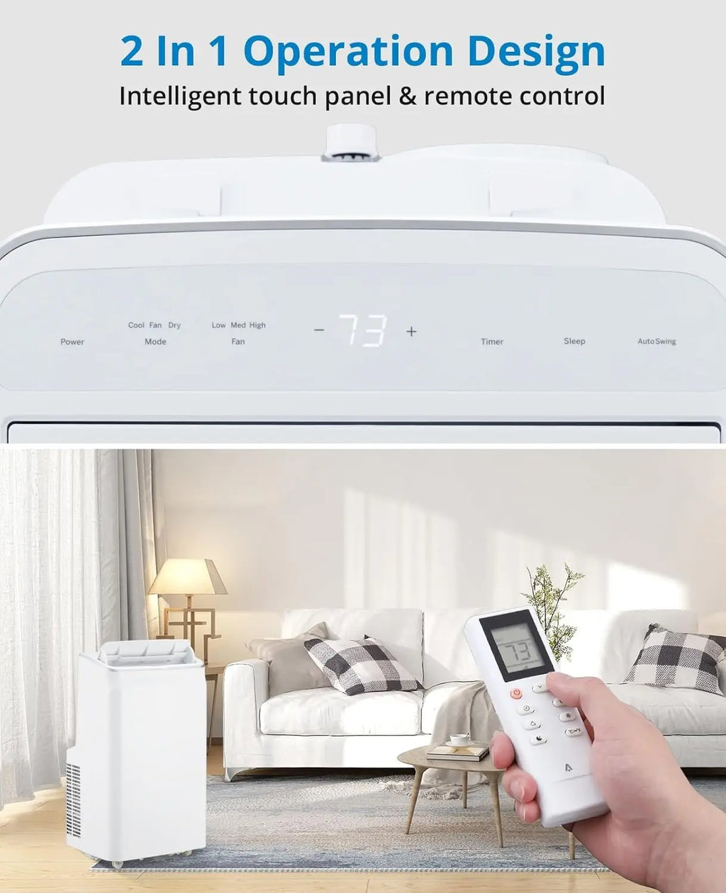 12,000 BTU Portable Air Conditioner, 3-in-1  Air Cooler with Remote Control & 24-Hour Timer, Cools Up to 500 sq.Ft, Portable AC