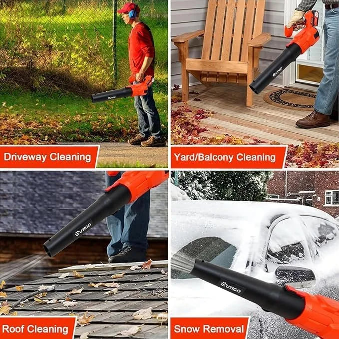 OUTIGO Cordless Leaf Blower, Leaf Blower with 2 * 4.5Ah Batteries and 2 Tubes, Powerful Lightweight Handheld Garden Leaf Blower