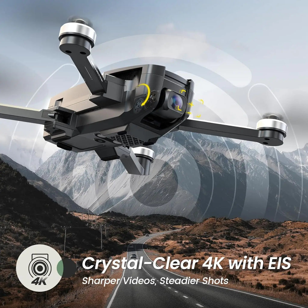 Holy Stone HS720E 4K Drone: Remote ID,  46min Flight, 5GHz FPV, 130° FOV, 4K/30FPS, Brushless, Auto Return, Follow,GPS,C0.