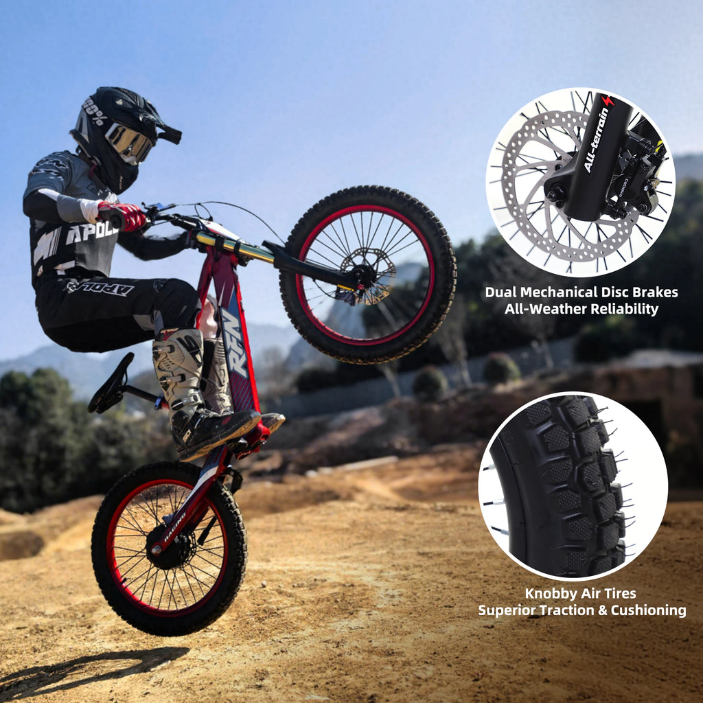 RFN Racing Electric Dirt Bike For Kids - Lightweight Aluminum Frame Electric Bike-15.5 mph Speed, 13.7-Mile Range for Ages 4-8