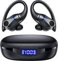 Wireless Earbuds - 90Hrs Playtime, IPX7 Waterproof, Bluetooth Earphones w/ Charging Case & Over-Ear Hooks for Sports