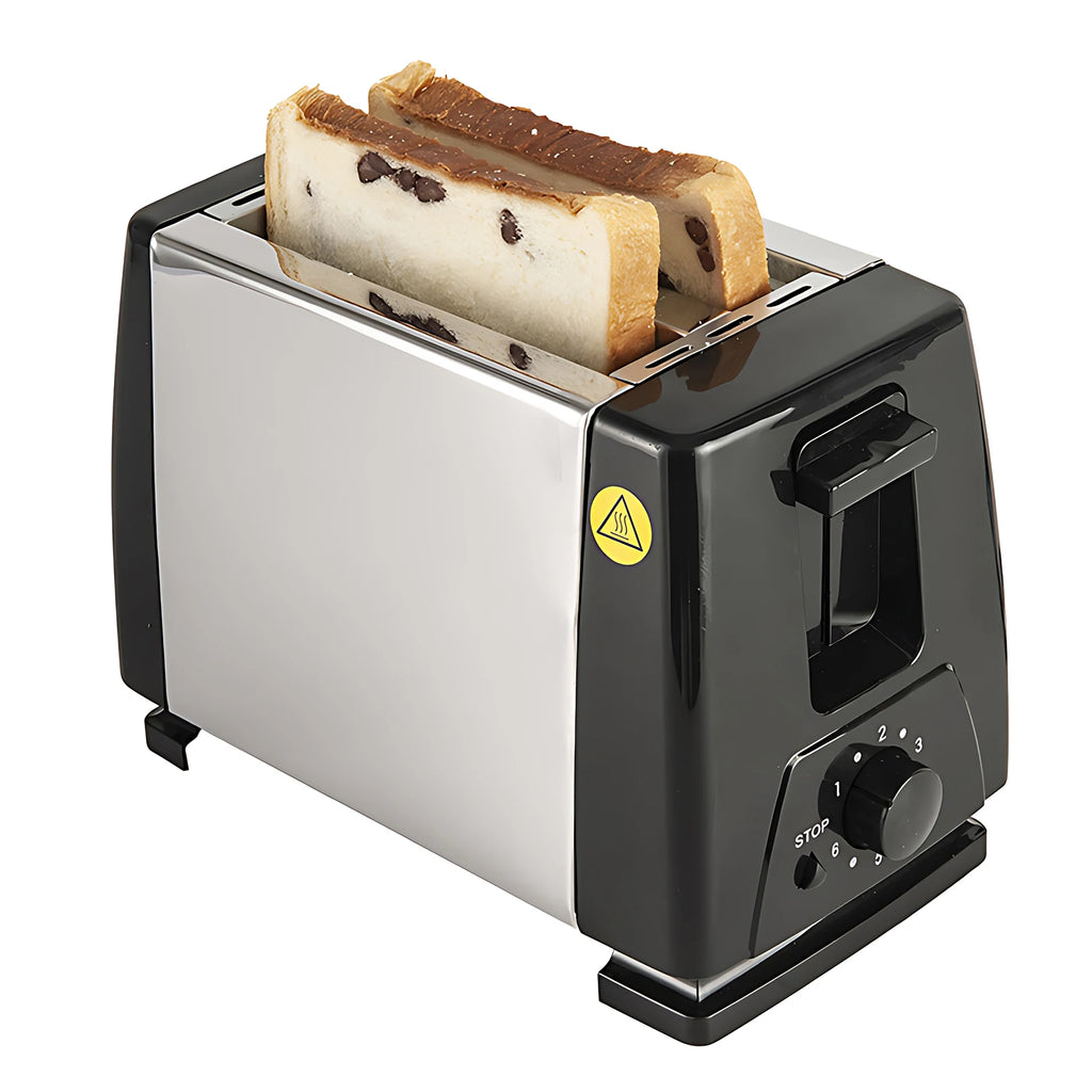 Toaster 2 Slice Wide Slot with 6 Preset Temperature and Timing Small Stainless Steel Bread Toaster with Manual Stop