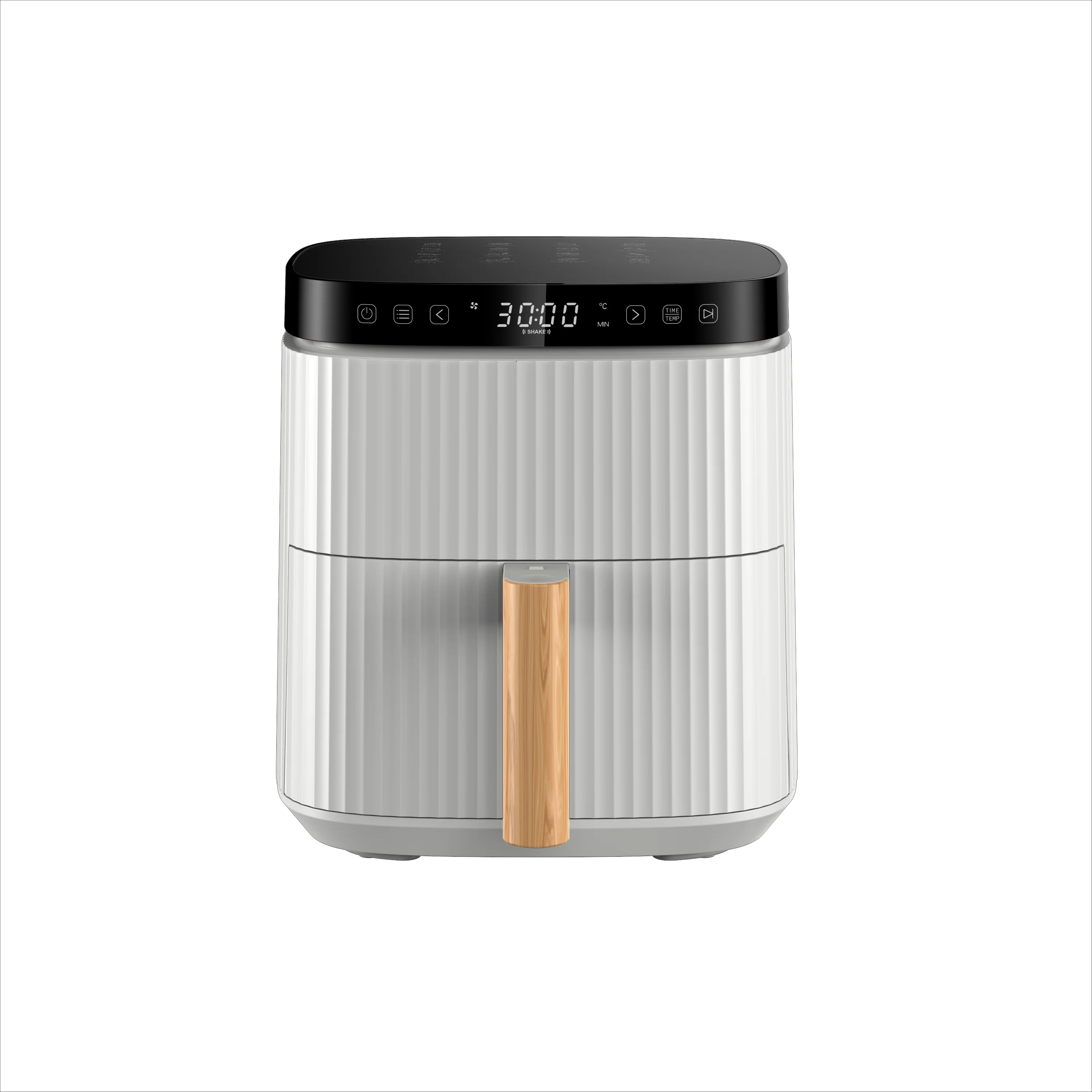 White Electric Air Fryer - Modern Professional Fryer with Auto-Off (5.5L XL Capacity,1500W Rapid Air Technology, 8 Preset Menus）