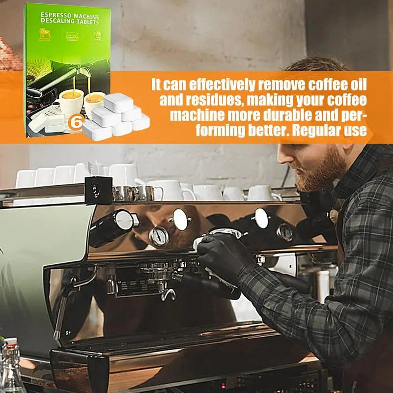 Coffee Machine Descaling Tablets House Cleaning Descaling Tablets 6pcs Espresso Machine Cleaner Solid Cleaner Tablets Coffee