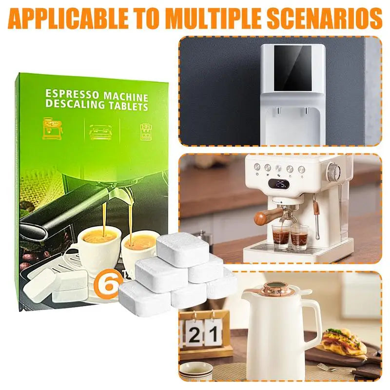 Coffee Machine Descaling Tablets House Cleaning Descaling Tablets 6pcs Espresso Machine Cleaner Solid Cleaner Tablets Coffee
