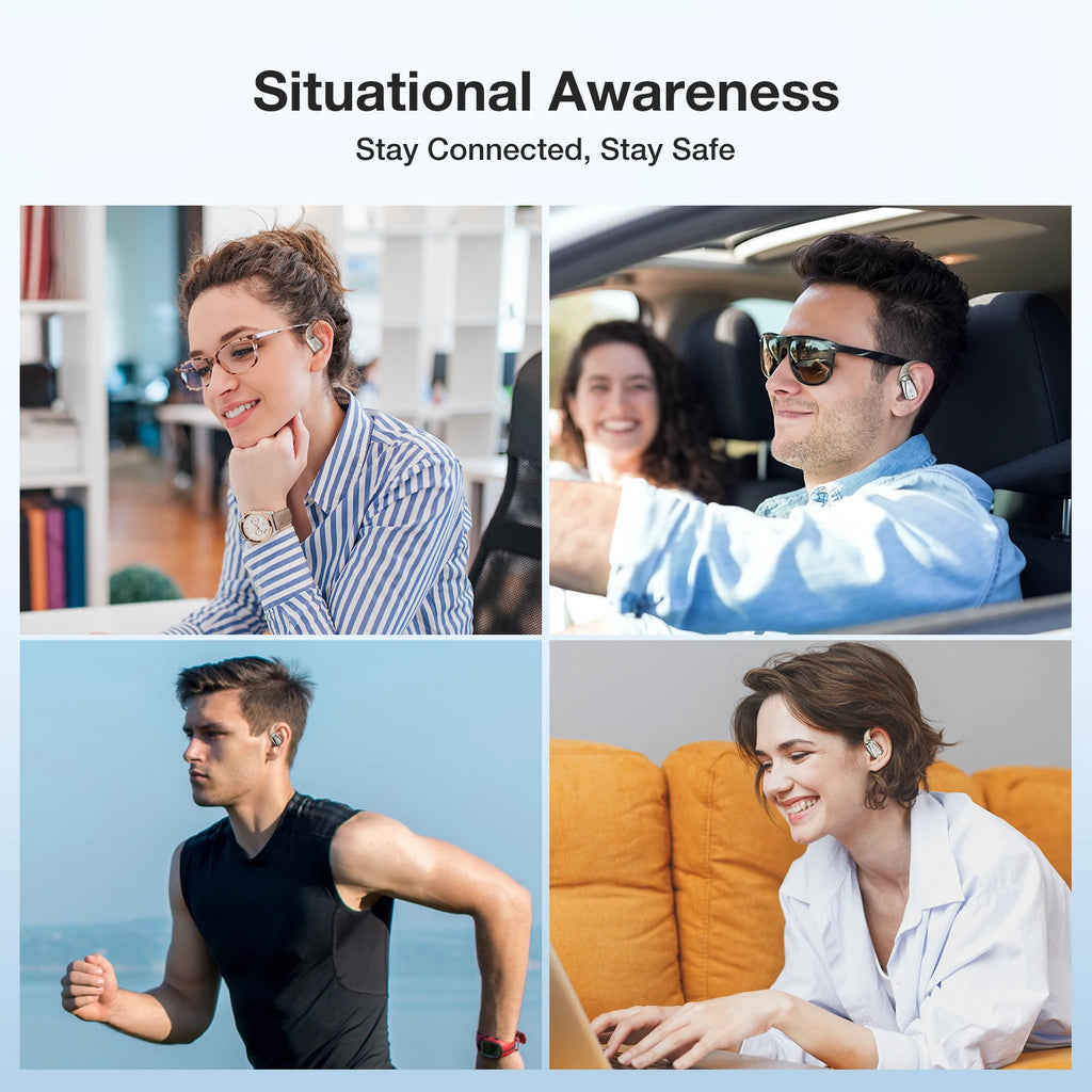 BR-CT3 Mini Open Ear Headphone Wireless Earphone bluetooth 5.4 Light Comfortable Ear Hooks Clear Call IPX7 Waterproof Sports