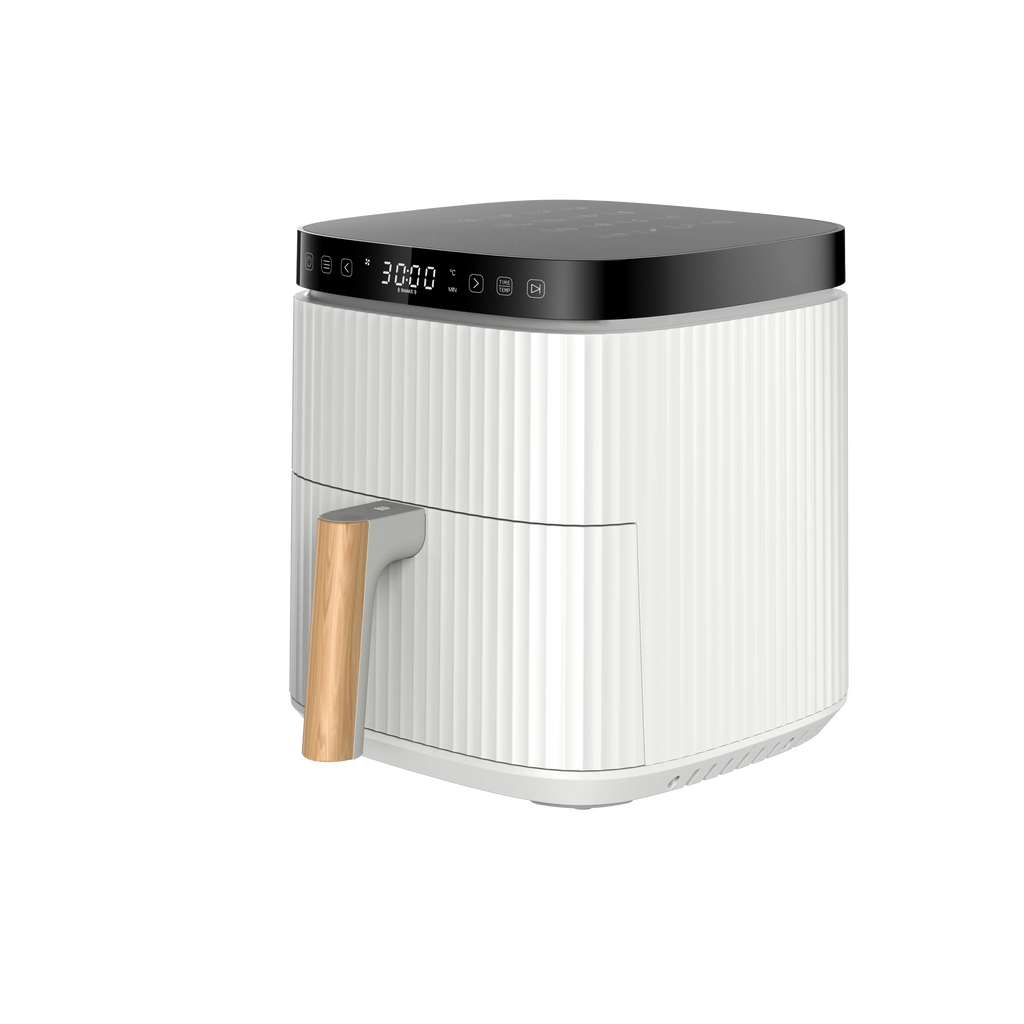 White Electric Air Fryer - Modern Professional Fryer with Auto-Off (5.5L XL Capacity,1500W Rapid Air Technology, 8 Preset Menus）