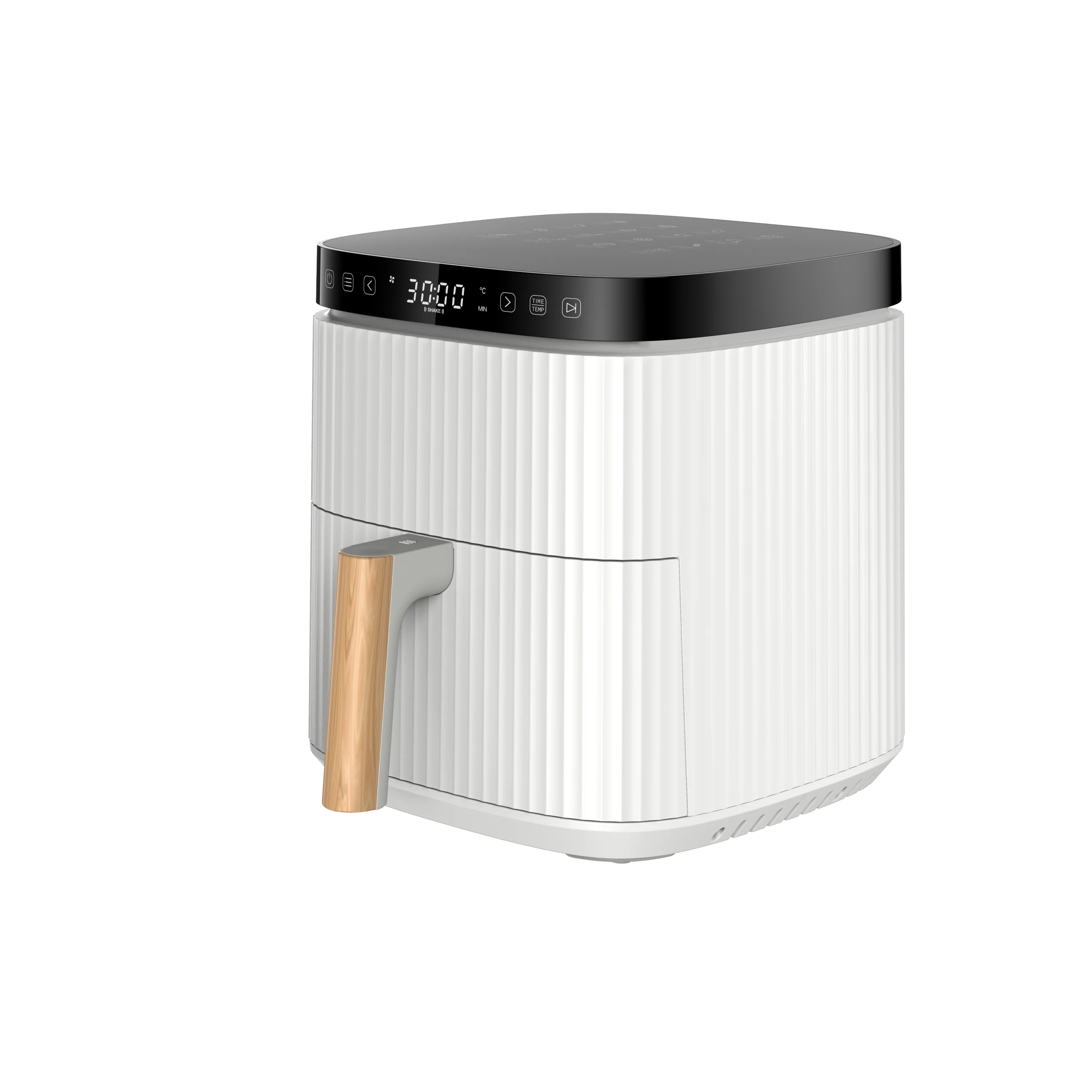 White Electric Air Fryer - Modern Professional Fryer with Auto-Off (5.5L XL Capacity,1500W Rapid Air Technology, 8 Preset Menus）