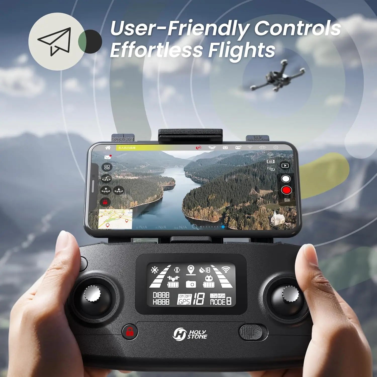 Holy Stone HS720E 4K Drone: Remote ID,  46min Flight, 5GHz FPV, 130° FOV, 4K/30FPS, Brushless, Auto Return, Follow,GPS,C0.
