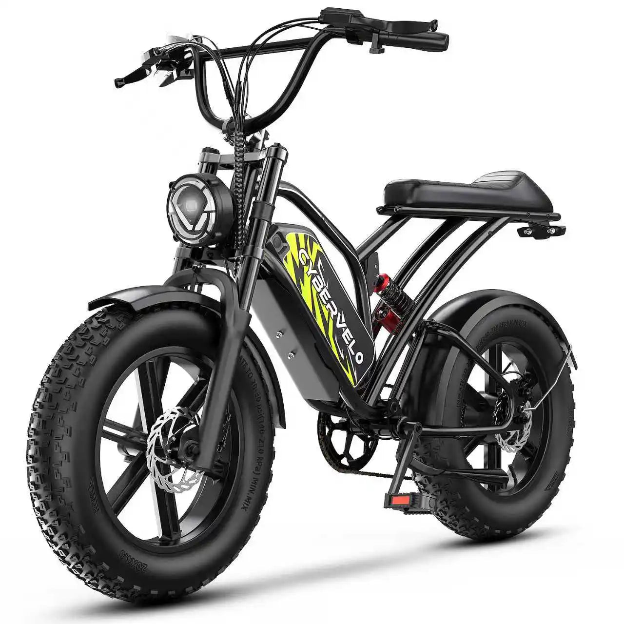 1500W Peak 20" Fat Tire All-Terrain E-Bike 80+Miles 30MPH Electric Dirt Bike for Road Sand Mountain Snow motorcycle