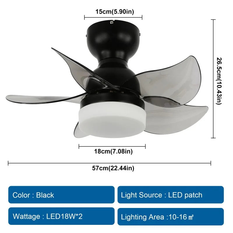 Ceiling Fan with Light and Remote Control LED Ceiling Fans with 3 Fan Blades for Indoor Bedroom Living Room Dining Room Kitchen
