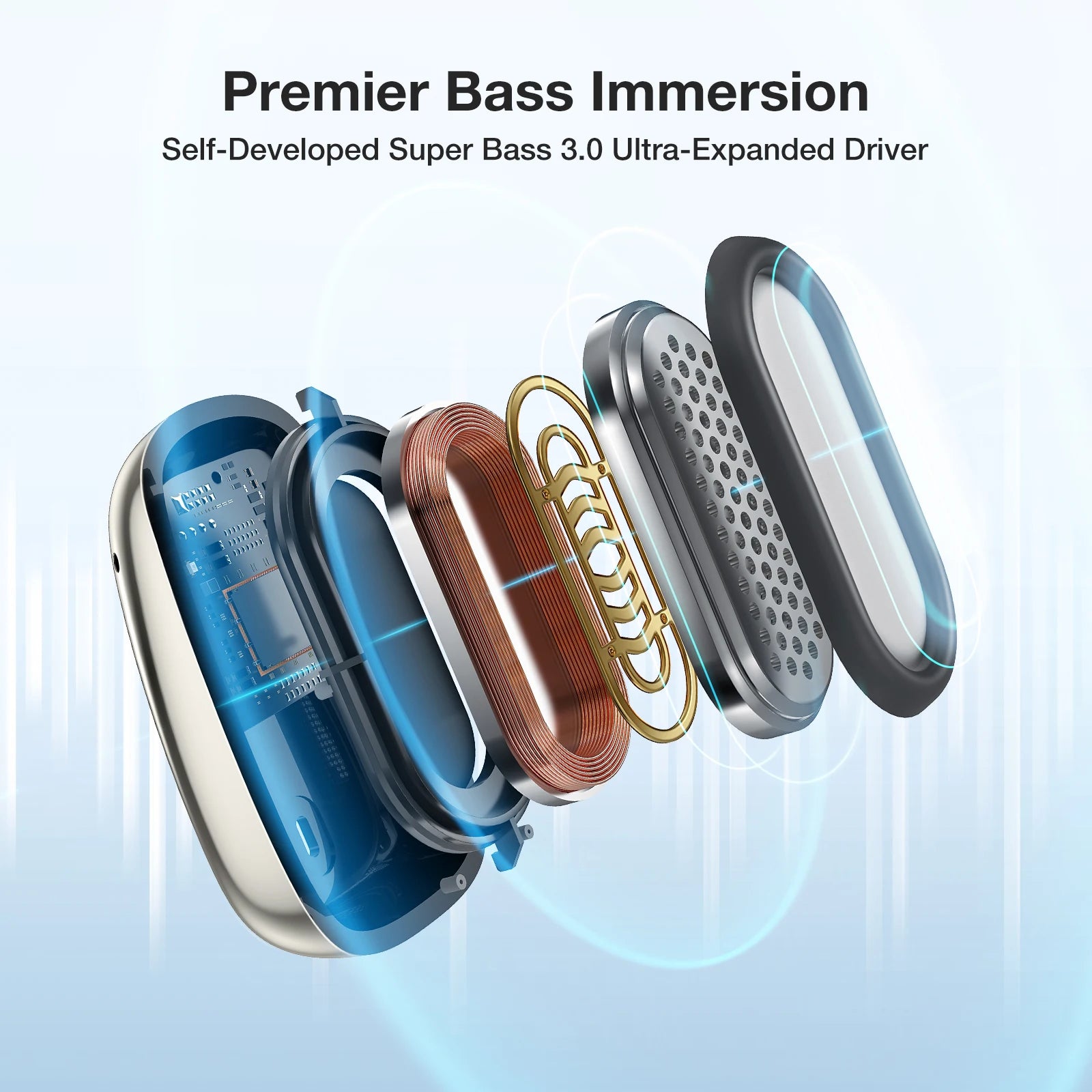 BR-CT3 Mini Open Ear Headphone Wireless Earphone bluetooth 5.4 Light Comfortable Ear Hooks Clear Call IPX7 Waterproof Sports