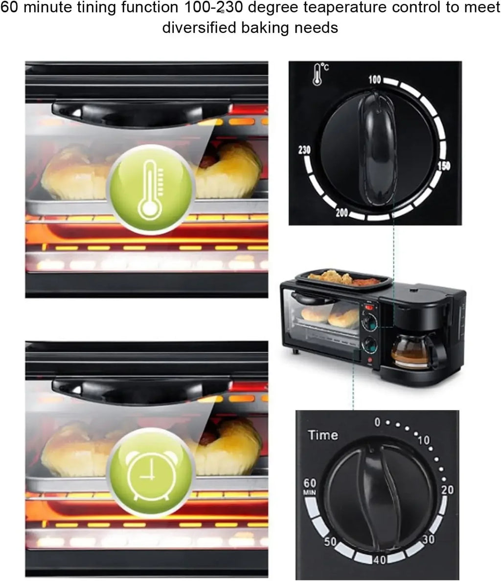 Air Fryer Toaster Smart Oven, 17.9 x 7.7 x 7.5in Countertop Convection 3 in 1 Multifunctional Home Breakfast Station Toaster Ove