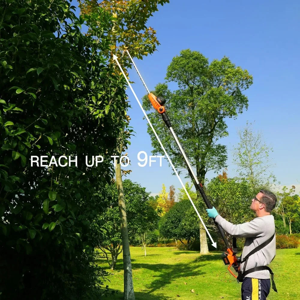 Hedge Trimmers Cordless with Battery - Pole Hedge Trimmer with 20V 4.0Ah Li-Ion Battery & Quick Charger, 450mm Laser Cut Blade