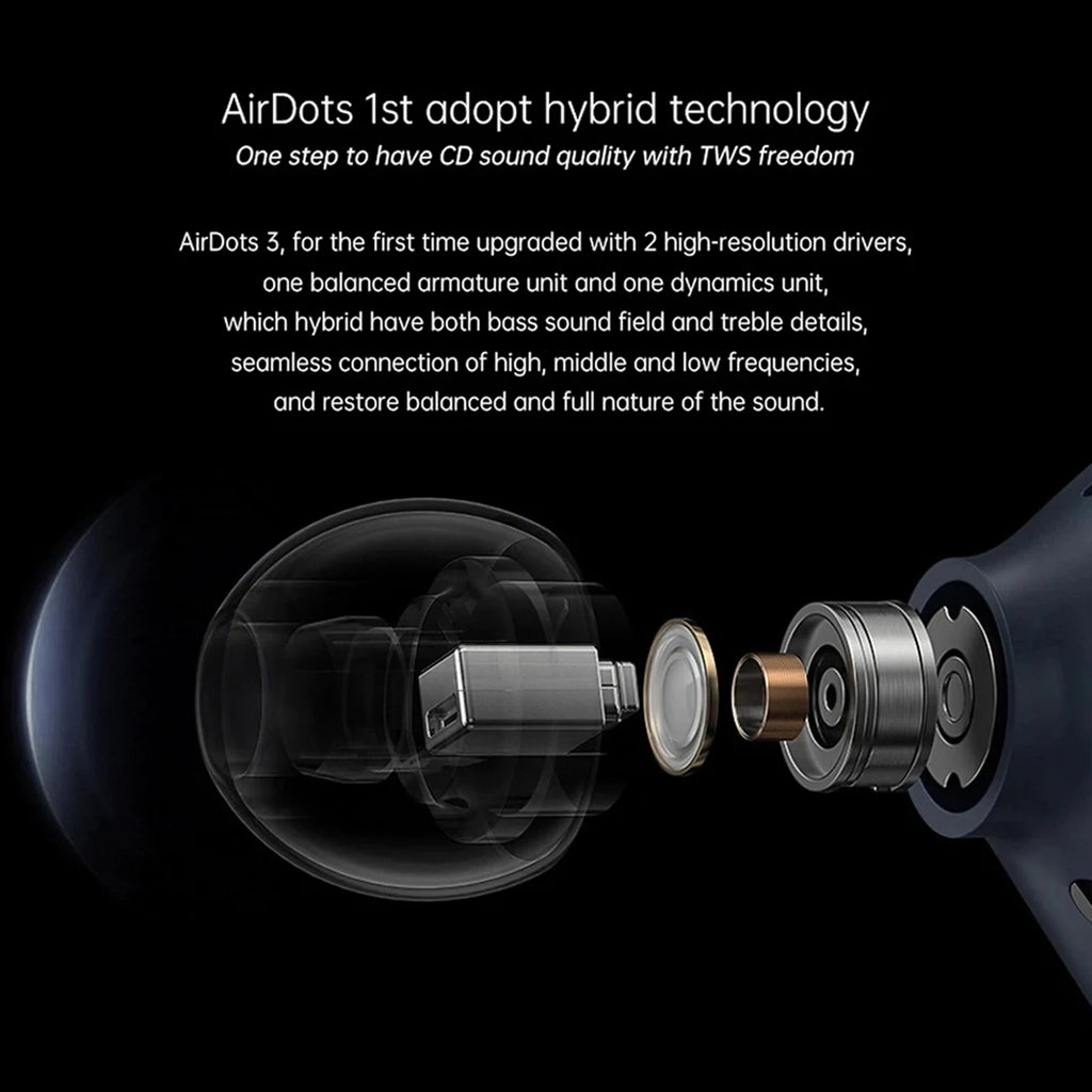 Redmi Airdots 3 BT5.2 True Wireless Stereo In-Ear Earbuds Qualcomm 3040/Hybrid Driver/DSP Noise Reduction/IPX4 Waterproof