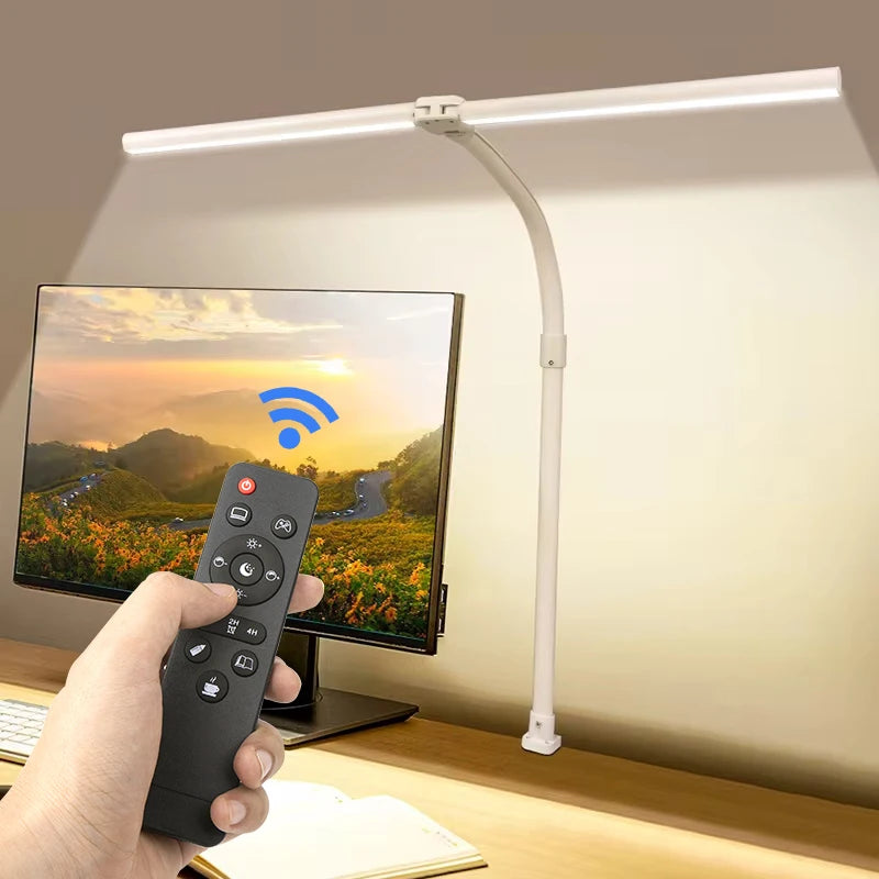 LAOPAO Double Head LED Desk Lamp EU/US Architect Desk Lamps Office 24W Brightest 5Color Modes and 5 Dimmable Eye Protection lamp