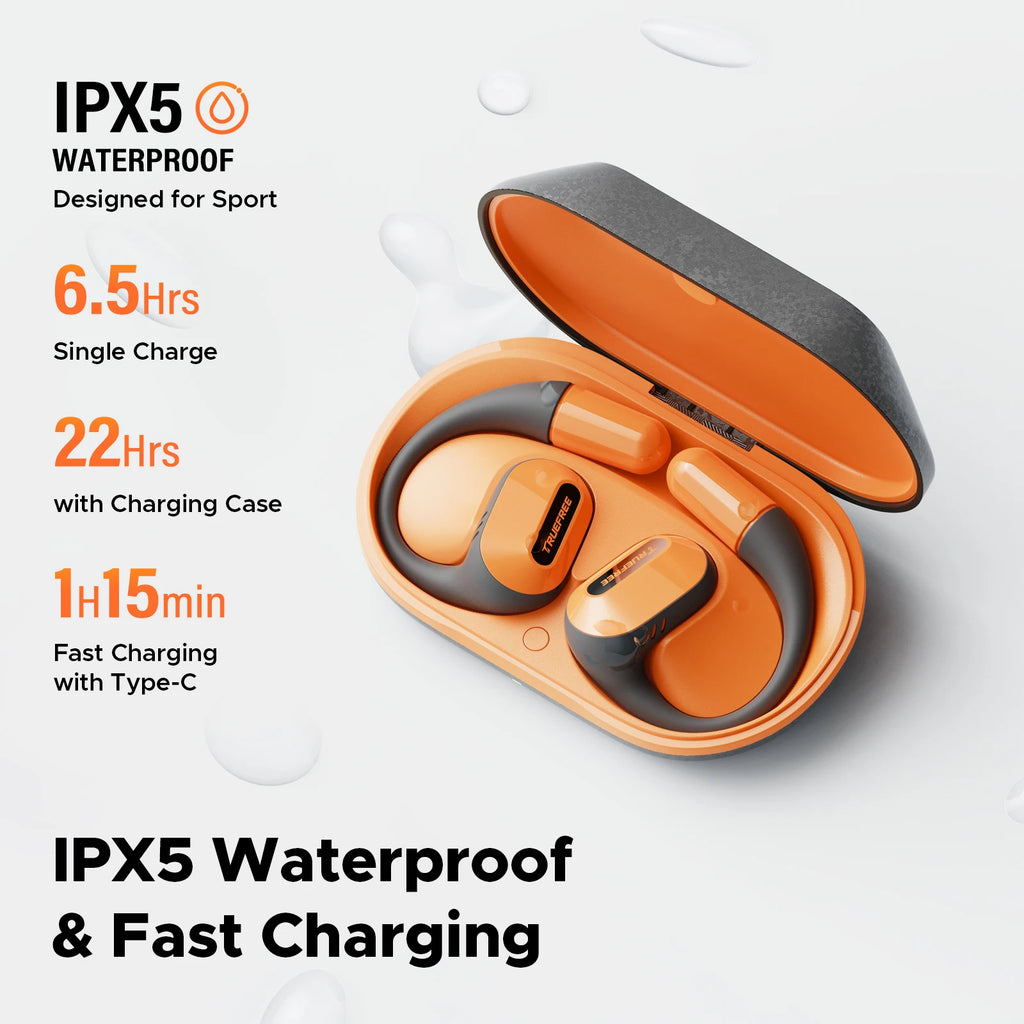 Truefree O2 Open Ear Headphones Bluetooth Wireless Earbuds with Directional Acoustics, IPX5, Multipoint Connection,App Control