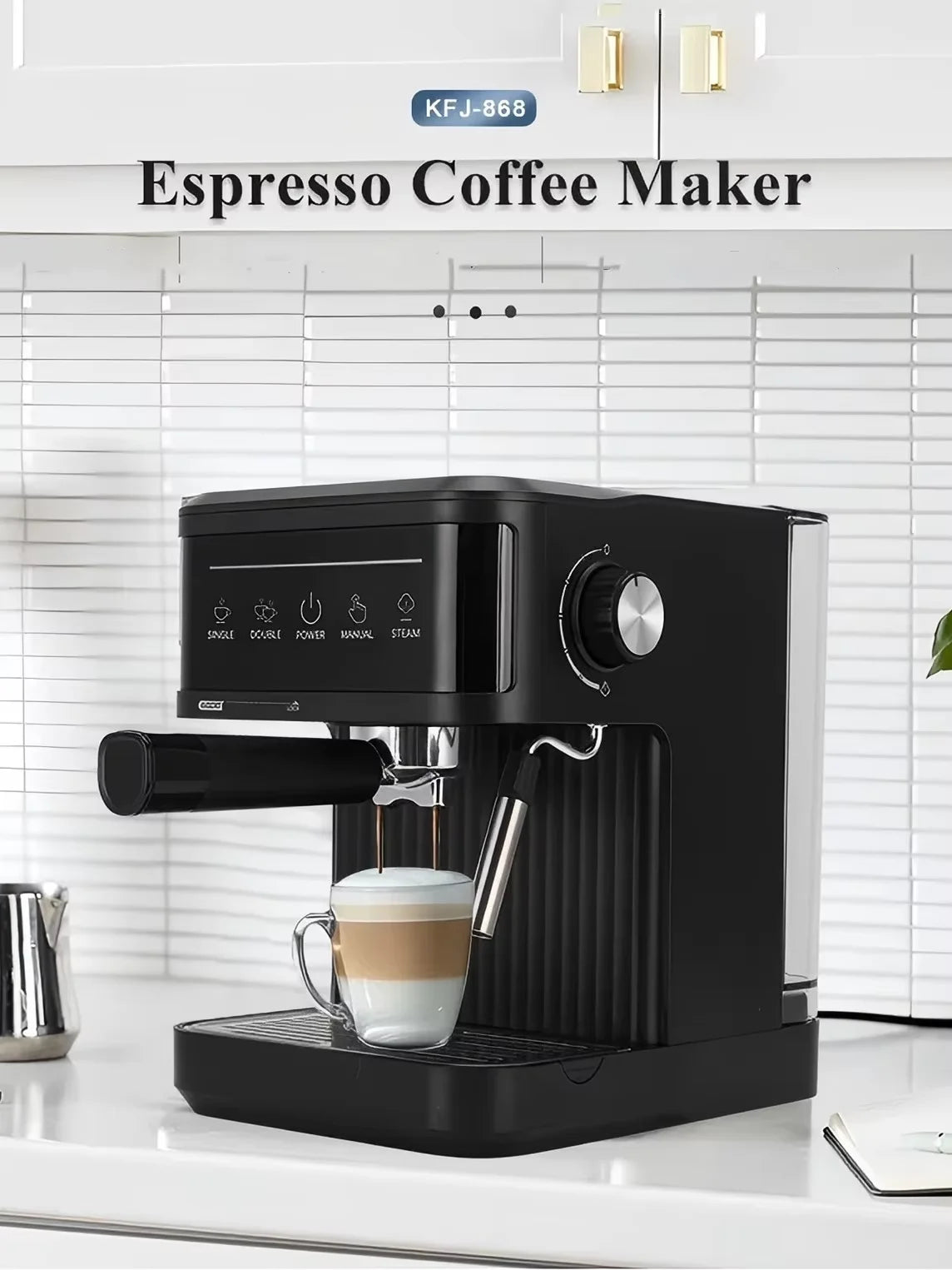 Home Coffee Machine 20Bar Pump Pressure Energy Saving Self-Cleaning Portable Small Coffee Grinder Machine for Home Office