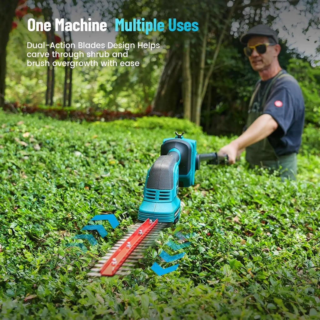 Seesii 6-in-1 Cordless Pole Saw Hedge Trimmer Grass Shears Combo Kit 6'' Electric Mini Chainsaw 2.5m Extension Tree Pruner