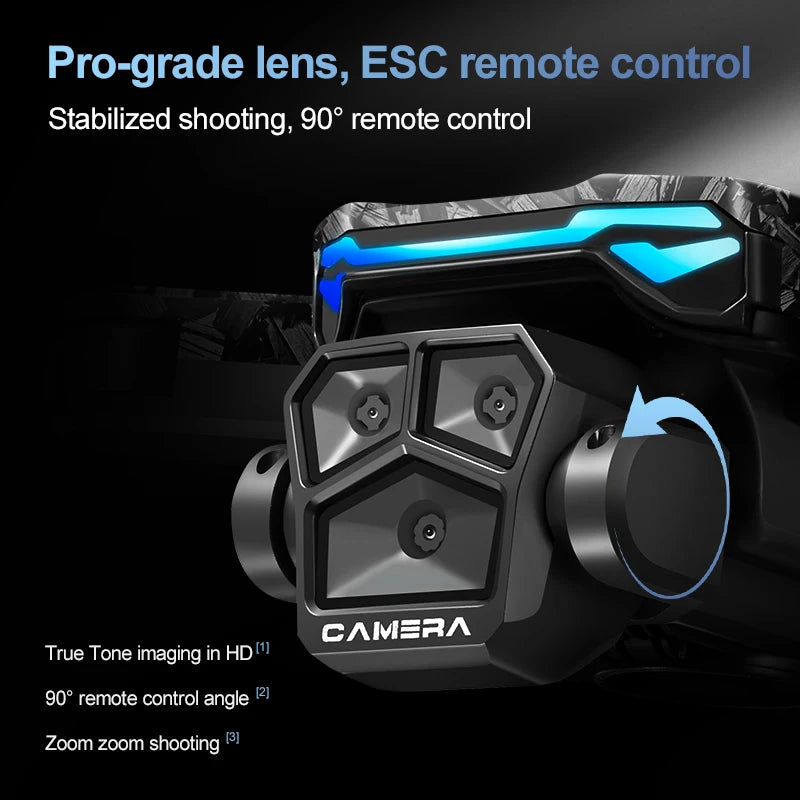 New D13 RC Drone 4K Professional HD Triple Camera 5G WIFI FPV Dron 360° Obstacle Avoidance Brushless Large Screen Quadcopter Toy