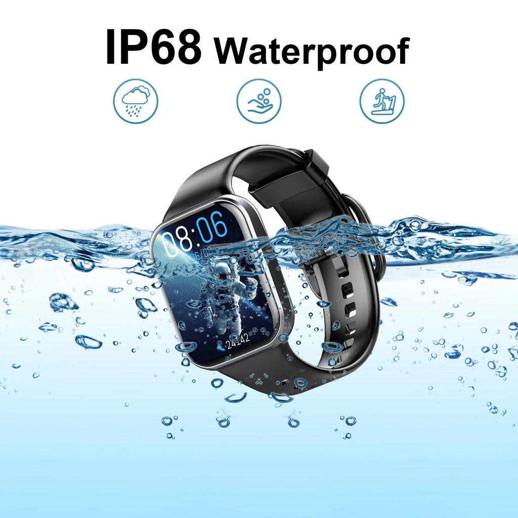Jxrev Smart Watch, Fitness Tracker Watch, 1.69'' Sports Watch for IP68 Waterproof, Ultra Thin Watch with Sleep Monitor.