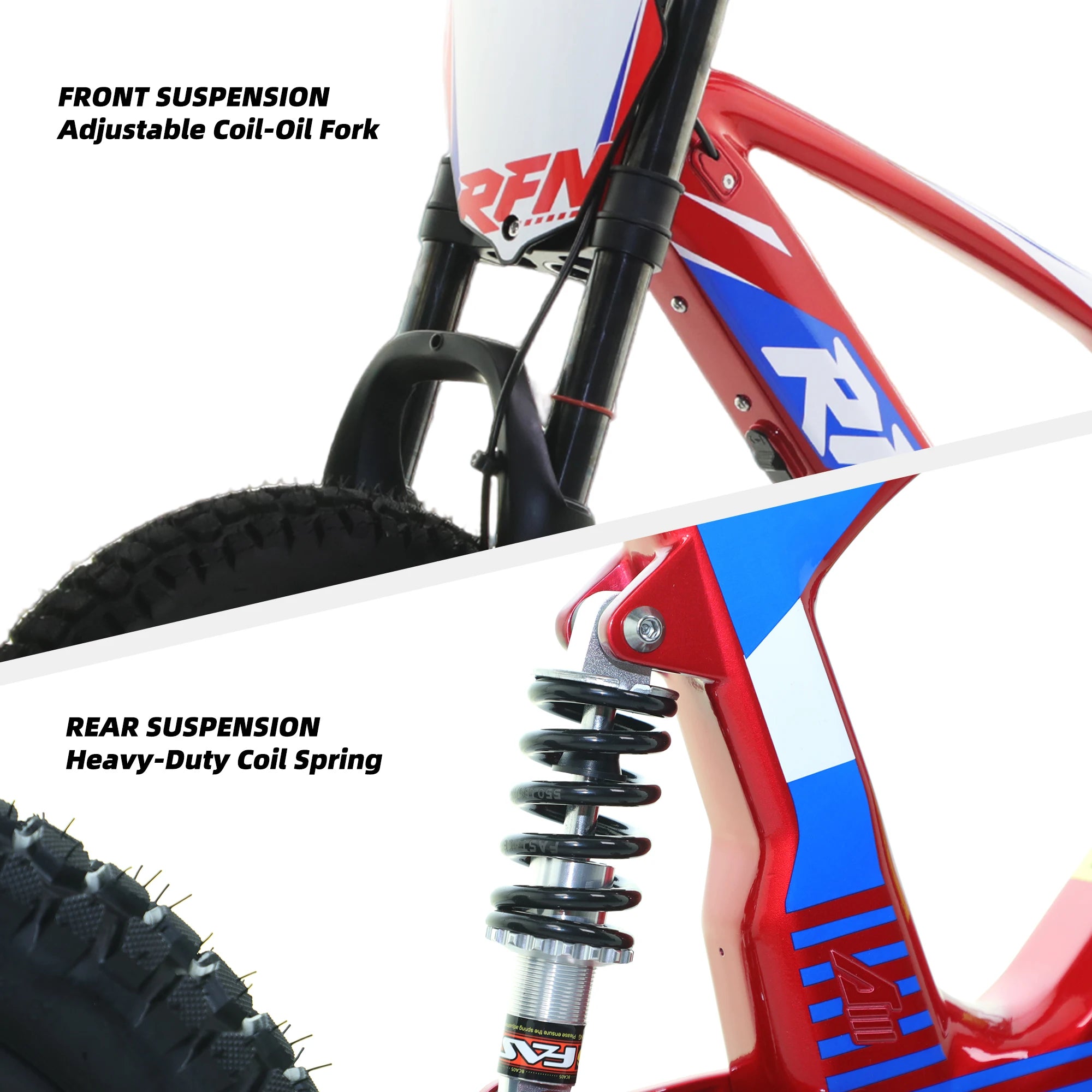 RFN Racing Electric Dirt Bike For Kids - Lightweight Aluminum Frame Electric Bike-15.5 mph Speed, 13.7-Mile Range for Ages 4-8