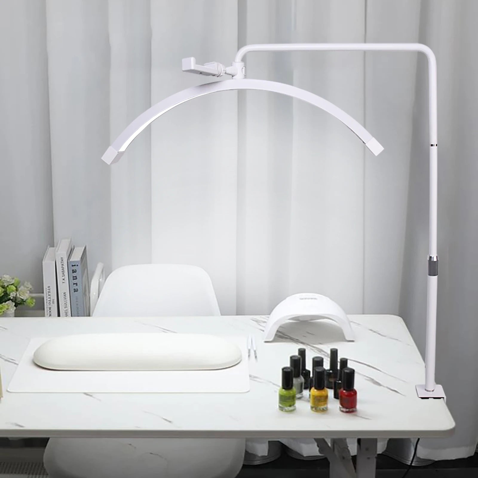 FOSOTO 40W Half-Moon light Led Nail Lamp Desktop Arch Ring Led Lights Manicure Lamp Nail Art Light for Tattoo Beauty Salon