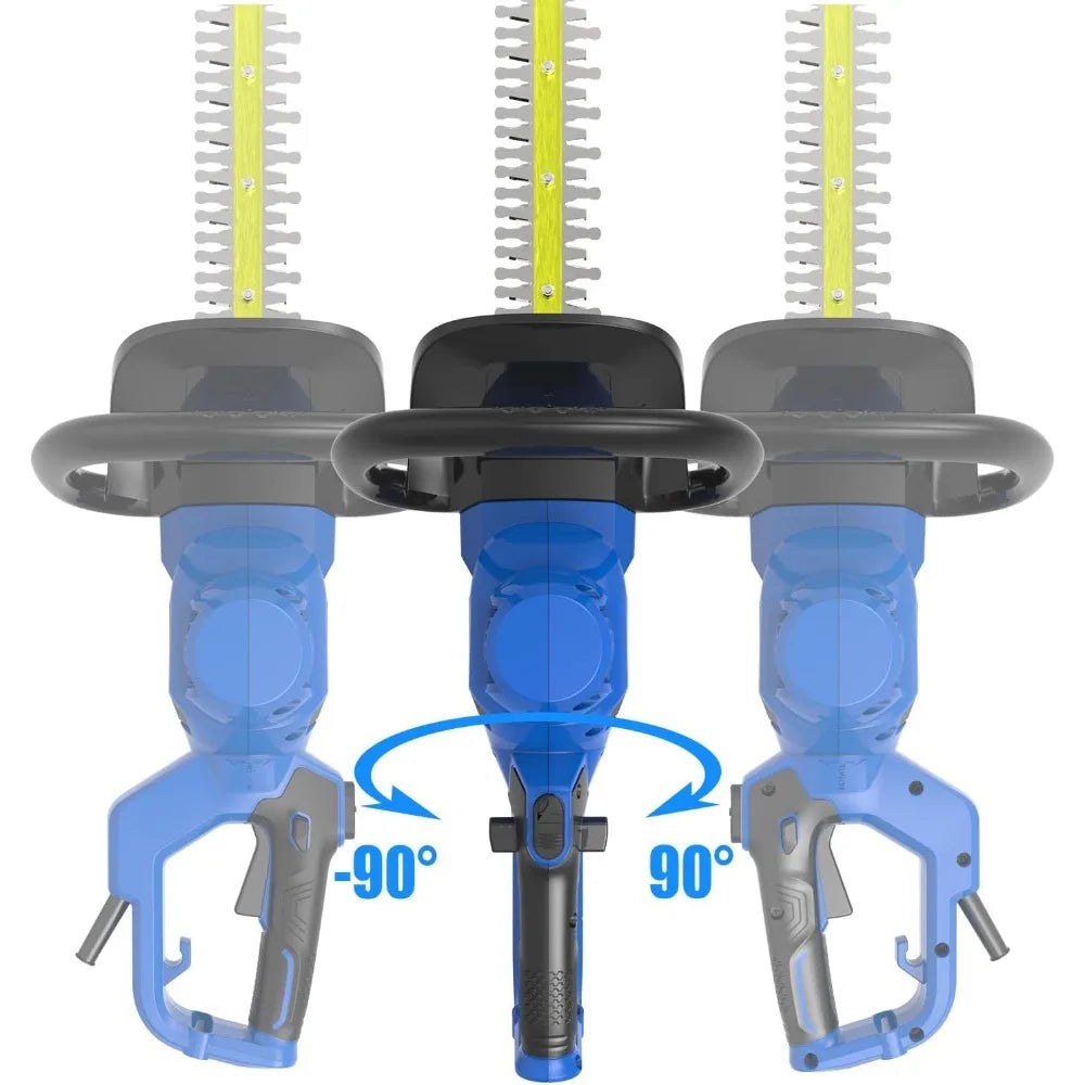 Electric Hedge Trimmer Corded - 4.5 Amp, 24-Inch Dual-Action Blades, Rotary Handle, Safety Switches for Hedges, Shrubs, and Bra