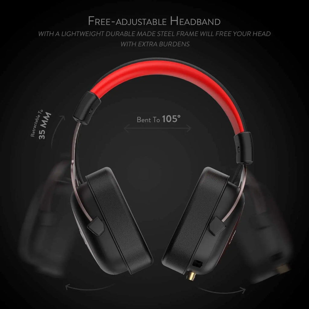 Redragon H510 Zeus Wired Gaming Headset - 7.1 Surround Sound - Memory Foam Ear Pads - 53MM Drivers  Detachable Microphone