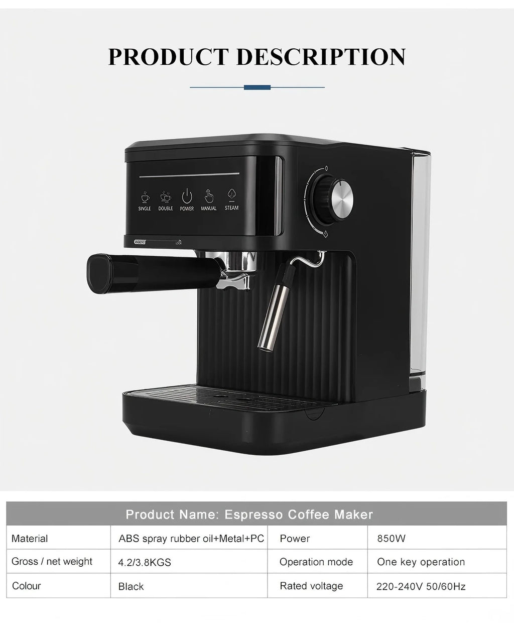 Home Coffee Machine 20Bar Pump Pressure Energy Saving Self-Cleaning Portable Small Coffee Grinder Machine for Home Office
