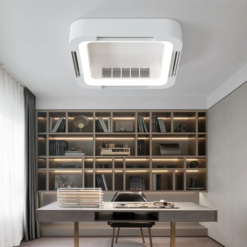 Modern Simple Smart App Ceiling Fan Lamp with LED Light Remote Control Invisible Silent Fan Light Bedroom Living Room Office Fan