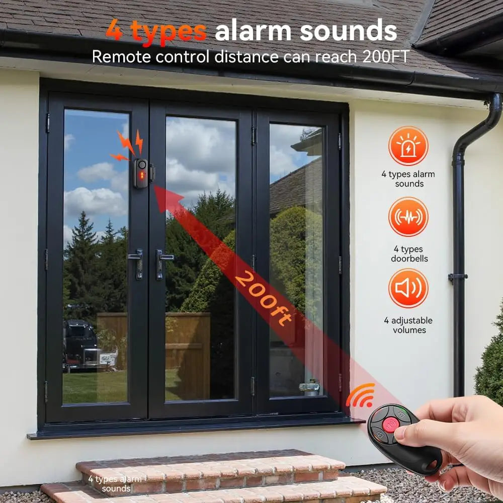 Outdoor Door Window Alarm Sensor Security With Remote Control Burglar Alarm Magnetic Sensor Door Alert System Home Protection