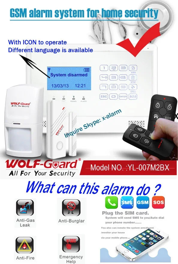 4G WIFI Security Smart Home Intelligent Wireless GSM WIFI House Burglar Security Alarm System