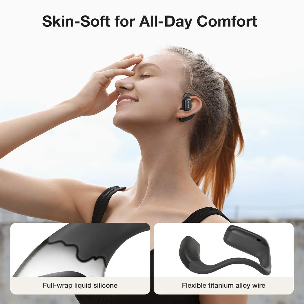 BlitzWolf Blitzrock BR-CT3 Open Ear Earbuds bluetooth V5.4 Earphones Air Conduction Earhook Enhanced Bass 4 Mics Clear Calls
