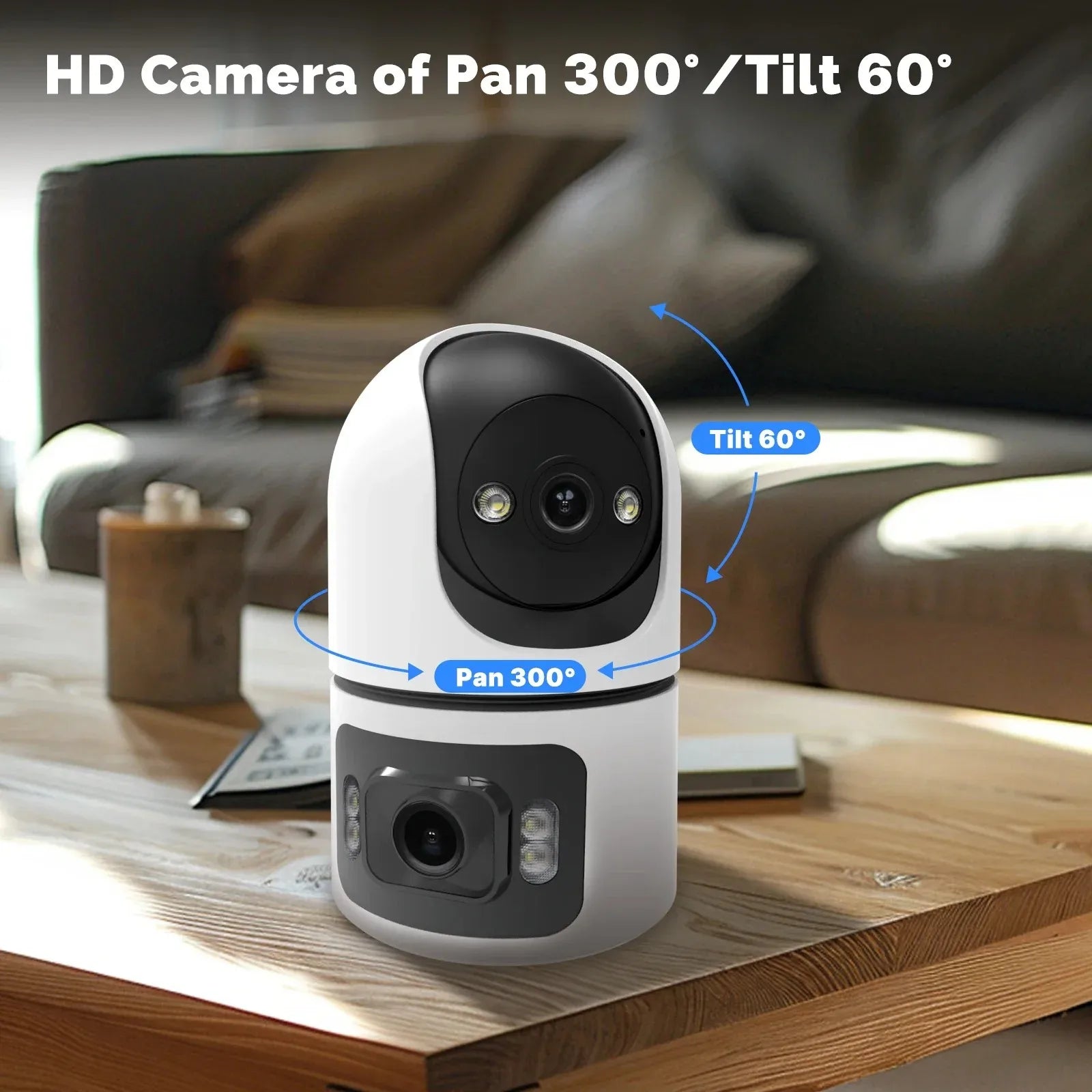 8MP WiFi IP Camera With Adjustable Bracket Dual Lens Security Wireless Surveillance Cameras Onvif 10X Zoom Baby Monitor Mini Cam