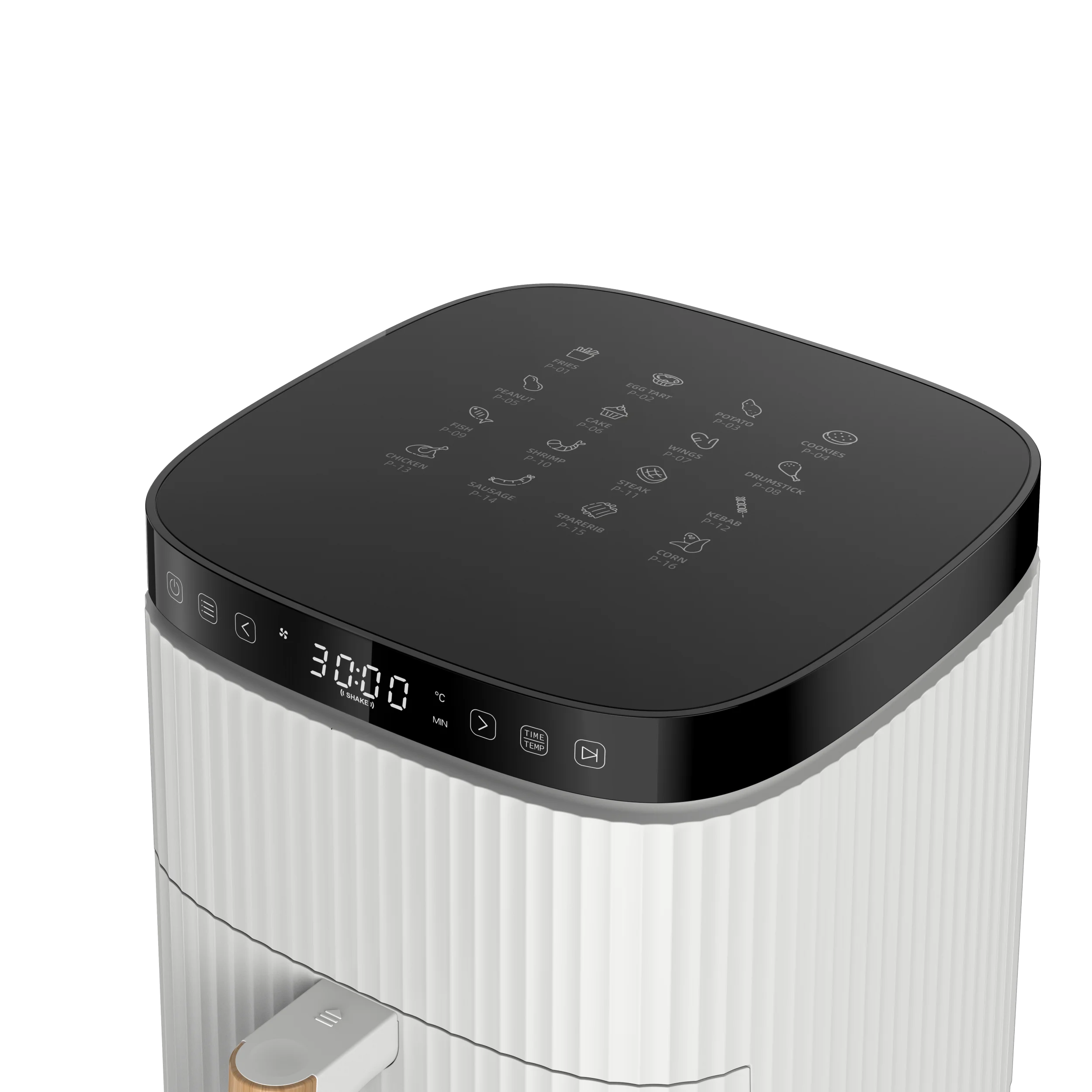 White Electric Air Fryer - Modern Professional Fryer with Auto-Off (5.5L XL Capacity,1500W Rapid Air Technology, 8 Preset Menus）