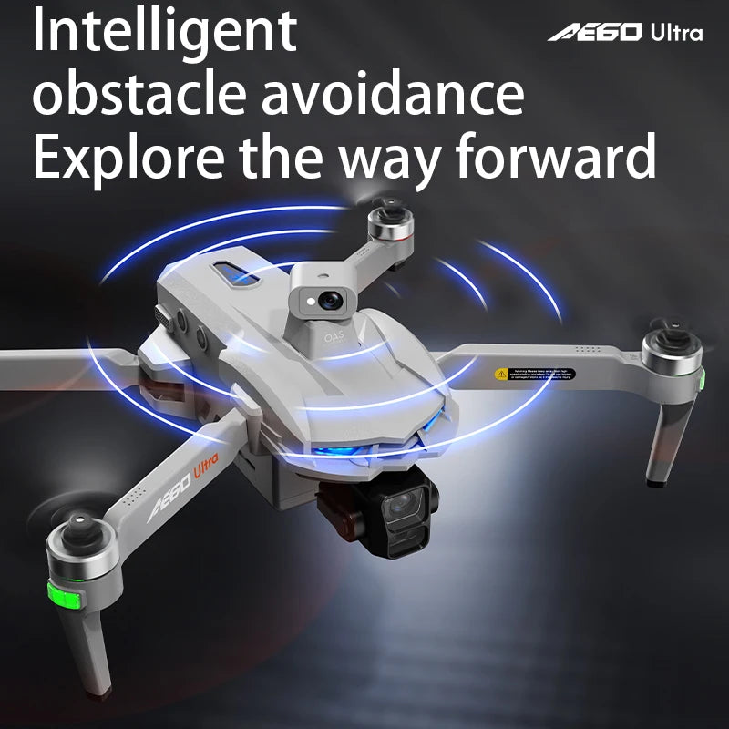 The 2025 New AE60 Ultra-Professional Drone, equipped with an 8K camera, GPS positioning, a three-axis gimbal, obstacle avoidance