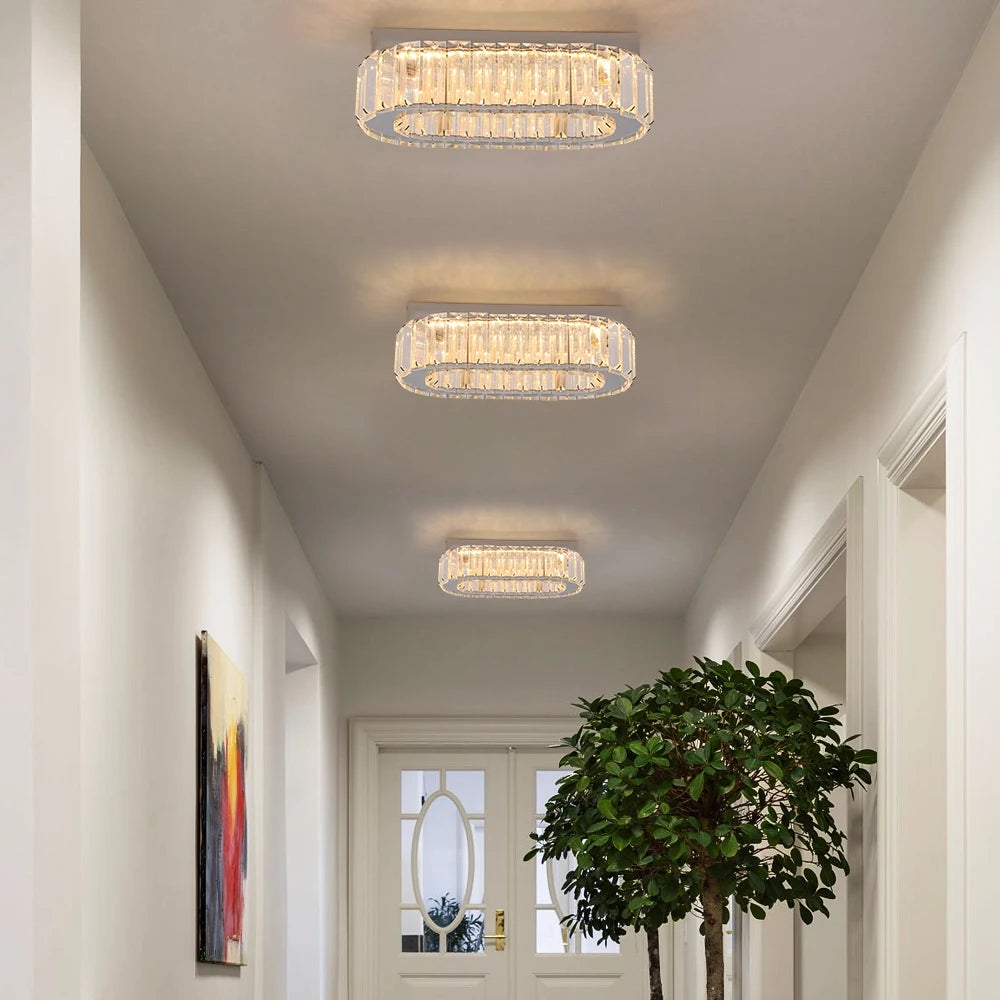 Modern Crystal Led Ceiling Lamp Hotel Lobby Dinning Room Ceiling Chandelier Light Fixture Home Decoration Pendant Lights Lustres