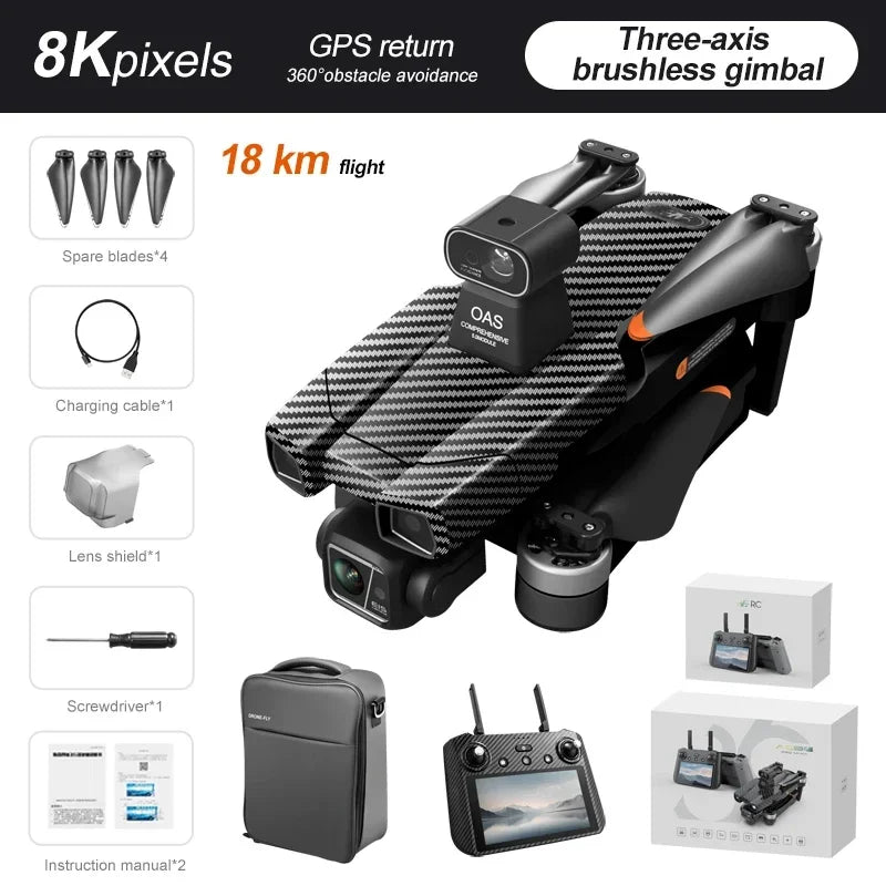 High end AE86drone with camera 8K dual camera professional brushless GPS 5G transmission 360 ° obstacle avoidance quadcopter 8KM