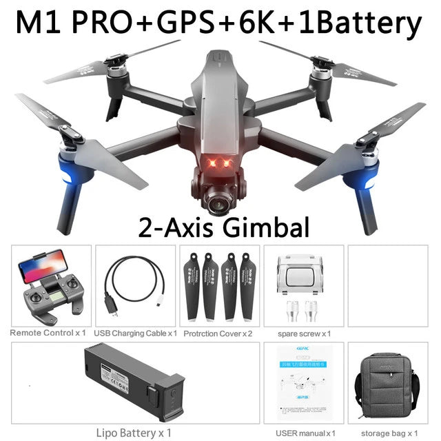 New M1 Pro 2 axis 5km EIS drone 8k professional GPS brushless quadrotor WIFI drone with camera HD 4k Fpv drone gps system