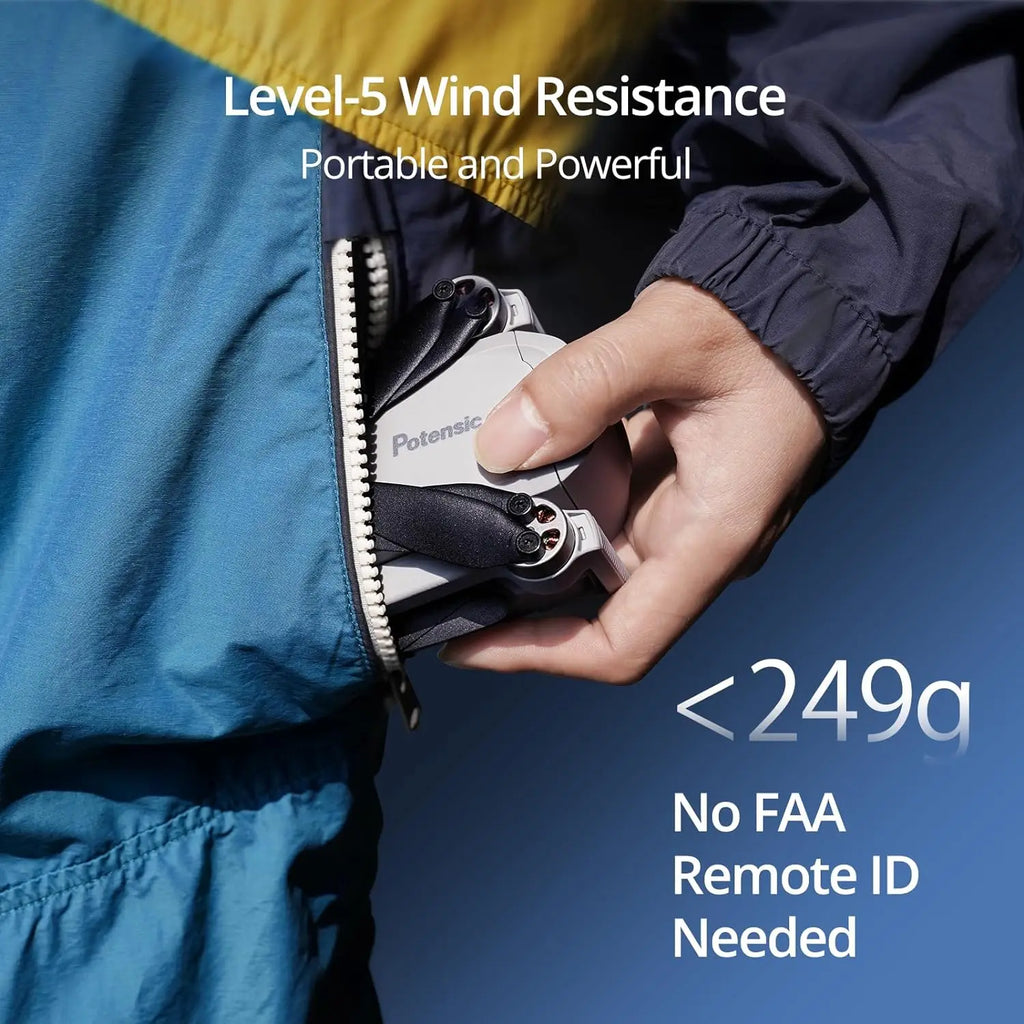 Potensic Drones Under 249g GPS Auto Return Single Axis Gimbal EIS Professional Drone Max 4-KM Waypoint Flight Follow Me-ATOM SE