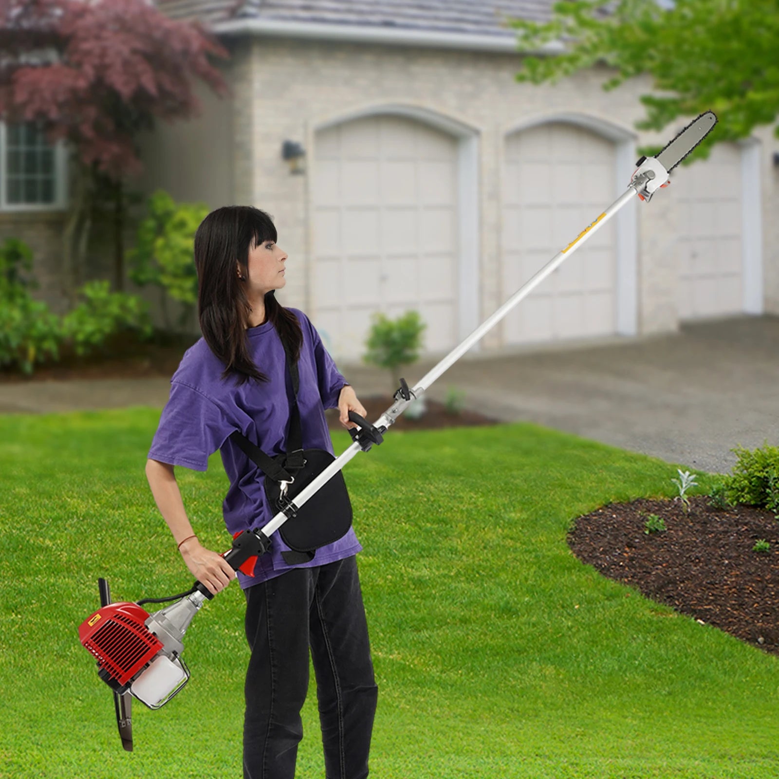 Electric Pruning Chain Saw. Tree Branch Pruner with Goggle, Long Pruning Chain Saw for Tree Pruning for Gardens