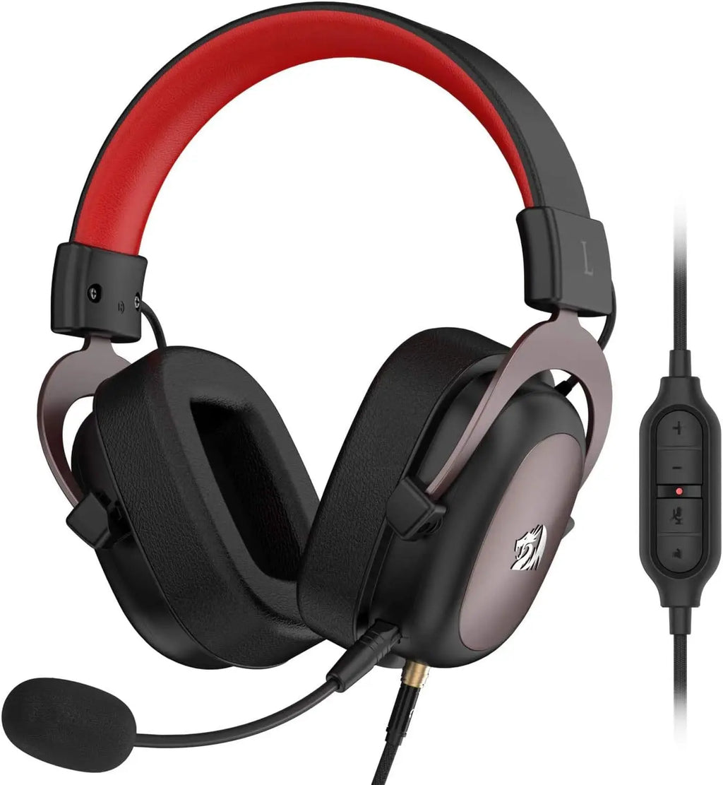 Redragon H510 Zeus Wired Gaming Headset - 7.1 Surround Sound - Memory Foam Ear Pads - 53MM Drivers  Detachable Microphone