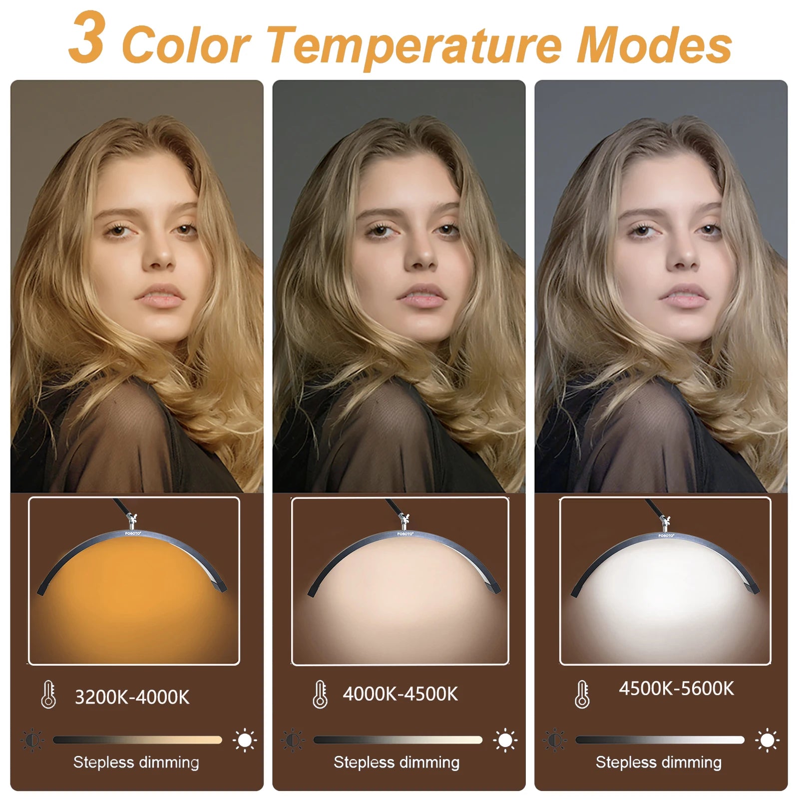 FOSOTO Wall Mounted Half Moon Lamp Photographic Fill Light LED Ceiling Light for Barbershop Eyelashes Nail Tattoo Beauty Salon