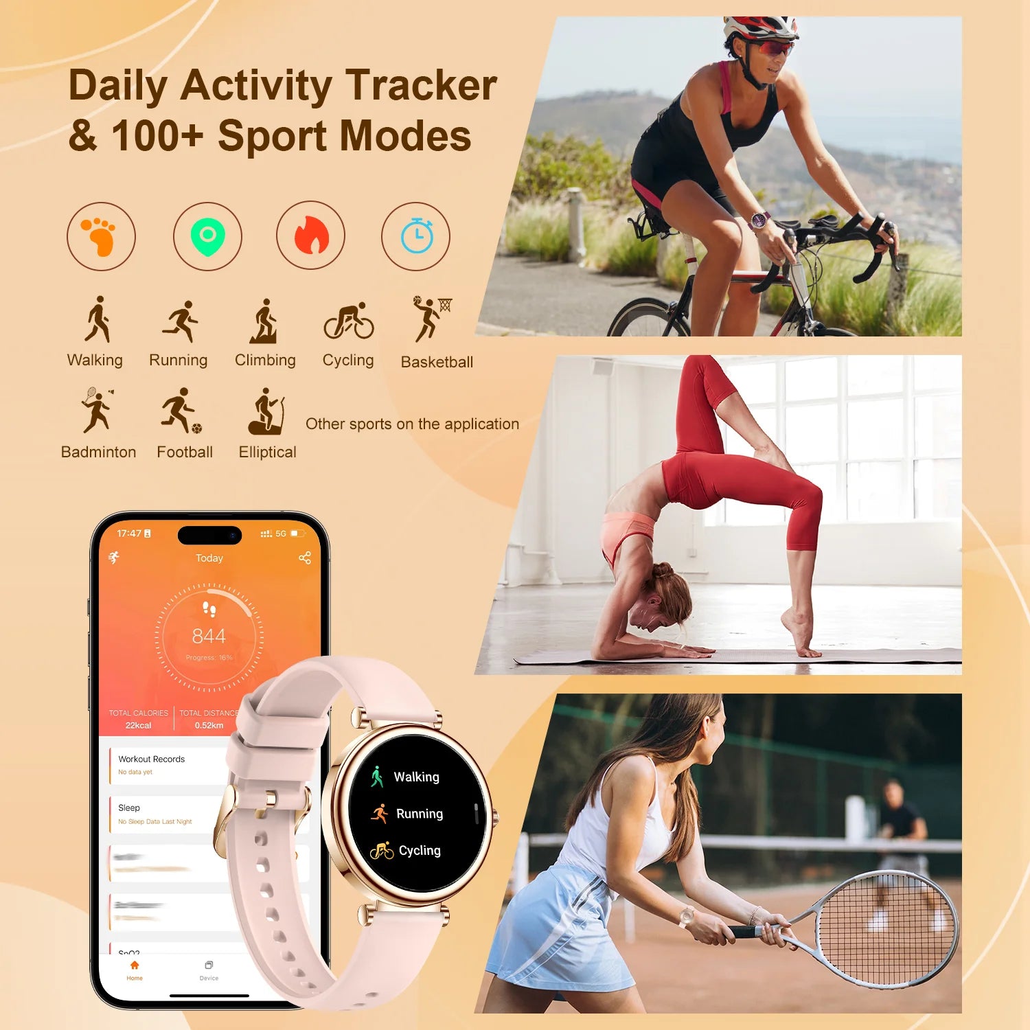 1.27inch Women's Smart Watch Wireless Call (Pick/Refund Connection Phone), Various Fitness Activities Track Sports Model/Artificial Intelligence Voice/Culator, Compatible with Android Iphone, Gift for Best Friend