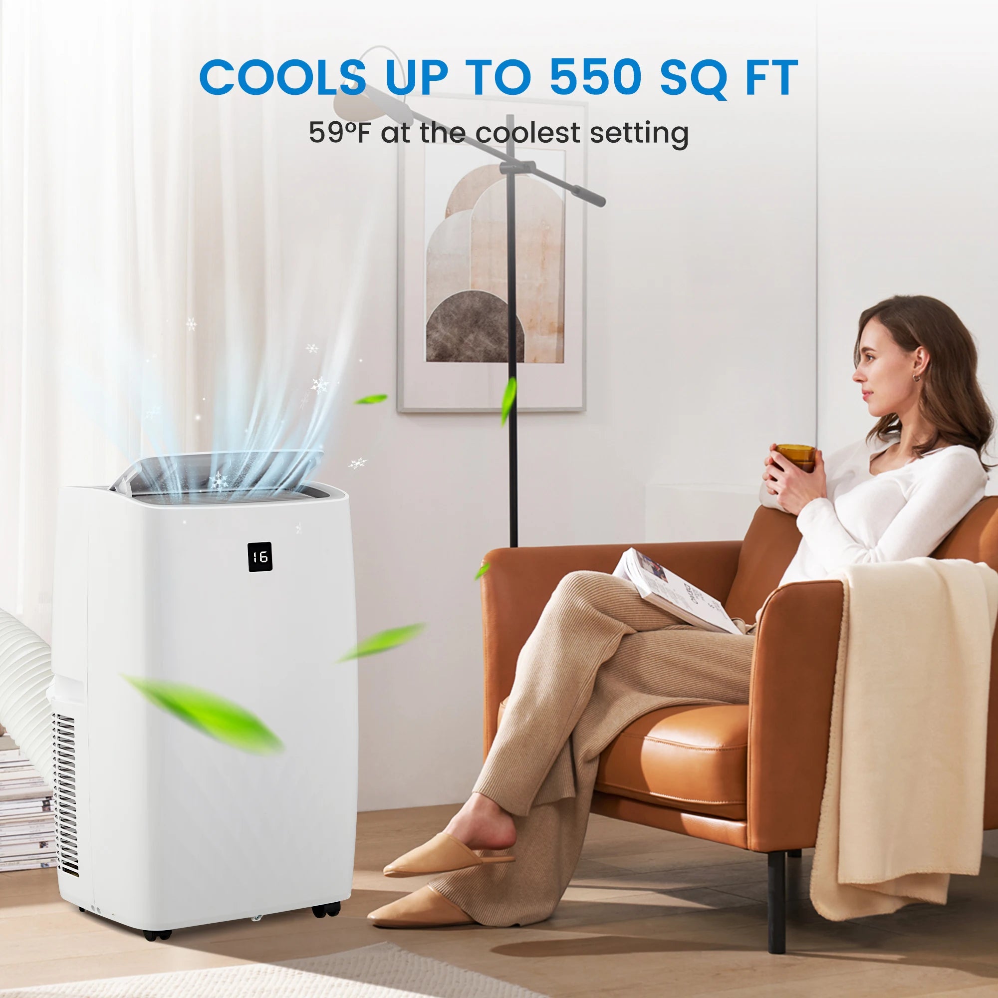 12000 BTUs Portable Air Conditioners with Remote Control, 3-in-1 Freestanding Cooling AC Unit with Fan & Dehumidifier for Room